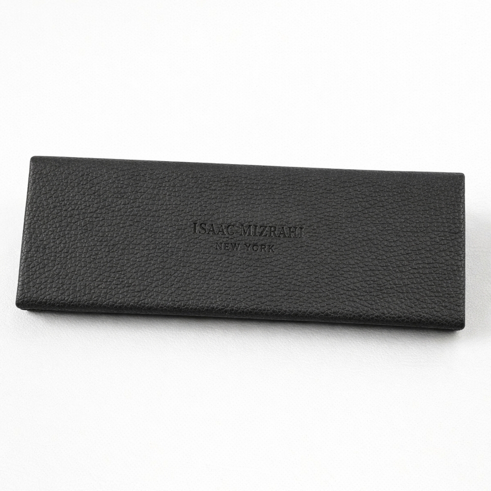 Isaac Mizrahi Black Leather Glasses Case